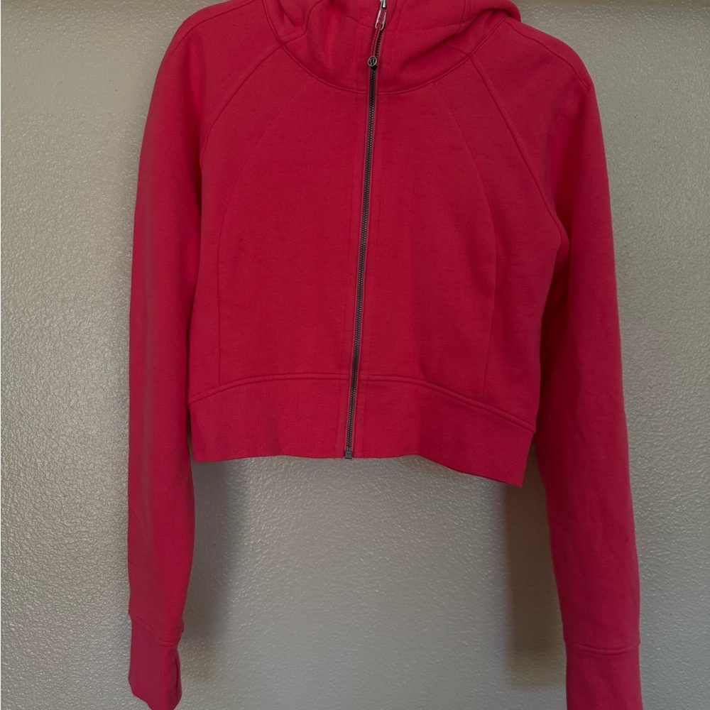 Lululemon Athletica Lip Gloss Scuba Full Zip Cropped Hoodie